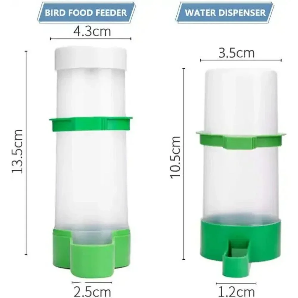 4 pcs Bird cage Hanging water Feeder for Large Capacity Plastic Container